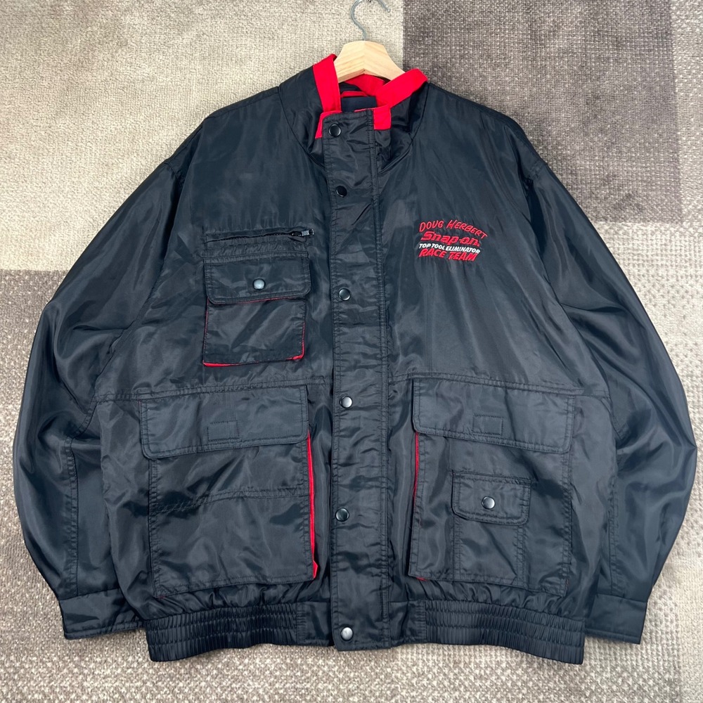 Snap-On Racing Doug Herbert Top Fuel Eliminator Jacket Mens Large Black Nylon